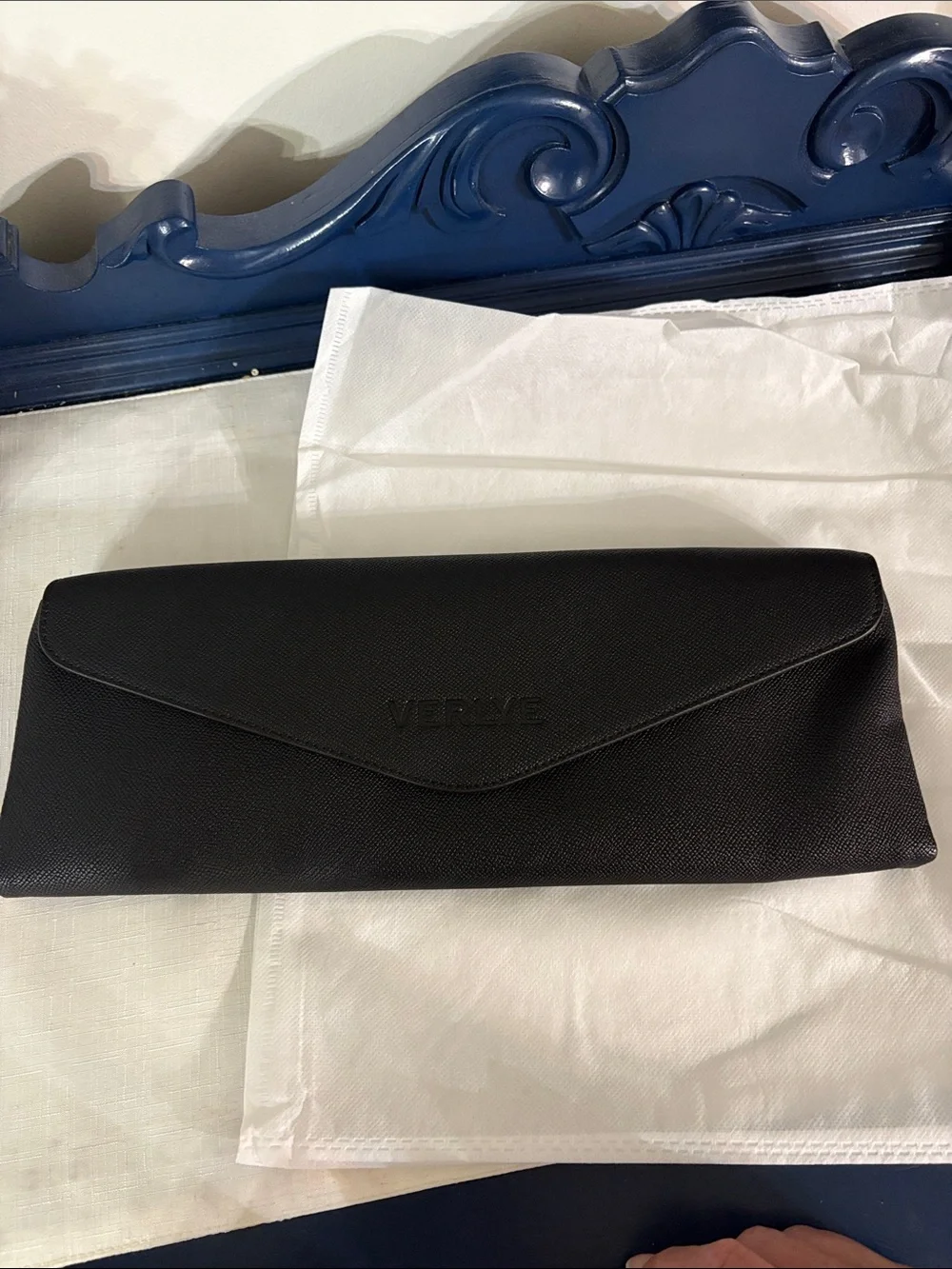 Verlye Black Laptop Envelope Clutch